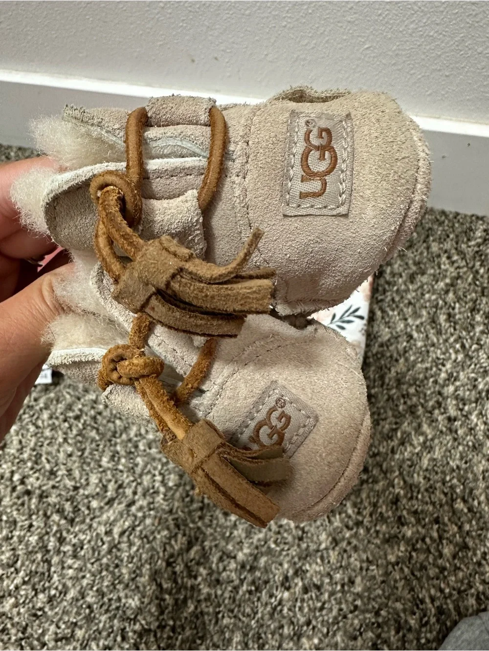 Copper pearl burp rags and Uggs